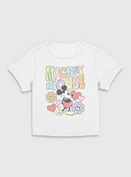 Disney Mickey Mouse Flower Faces Women Baby T-Shirt