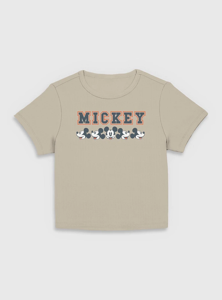 Disney Mickey Mouse Face Row Women Baby T-Shirt