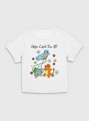 Pokemon Catch Em All Flowers Women Baby T-Shirt