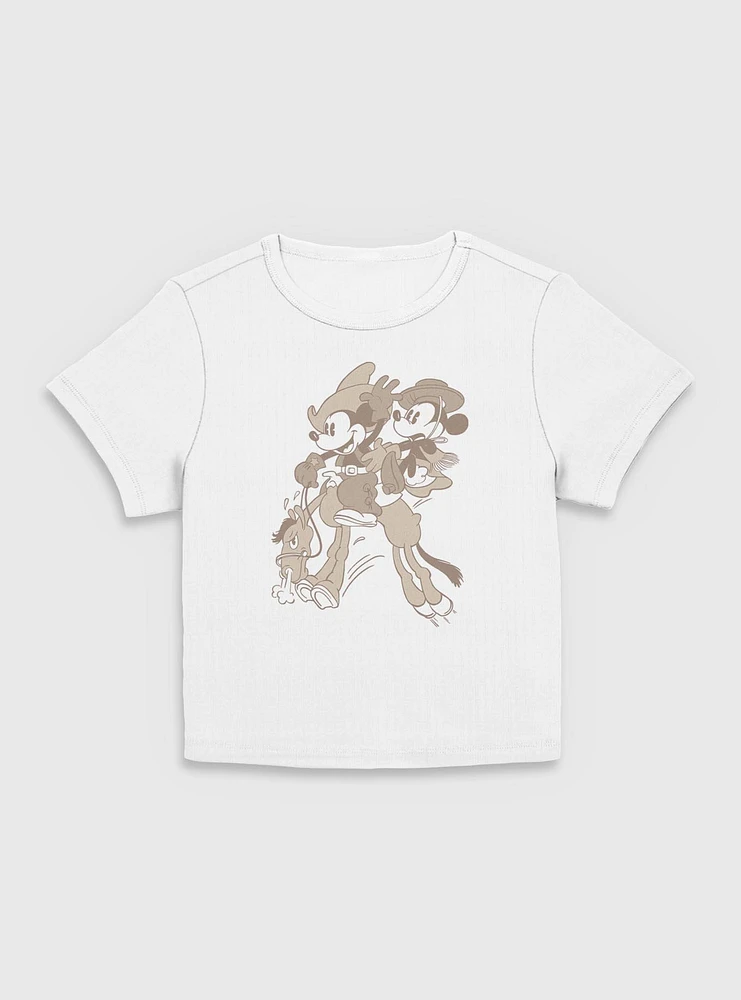 Disney Mickey Mouse Minnie Cowboy Women Baby T-Shirt