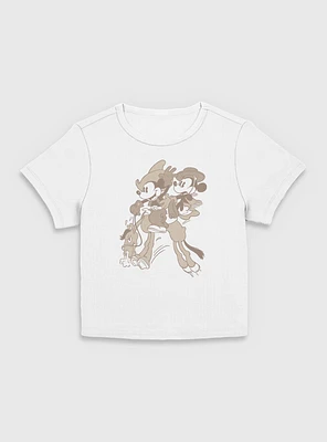 Disney Mickey Mouse Minnie Cowboy  Women Baby T-Shirt