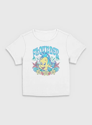 Disney The Little Mermaid Flounder Floral Wreath Women Baby T-Shirt