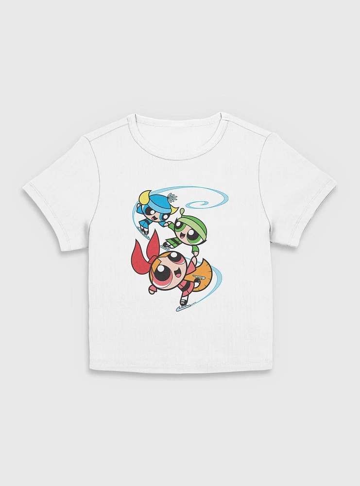 The Powerpuff Girls Happy Ice Skating Women Baby T-Shirt