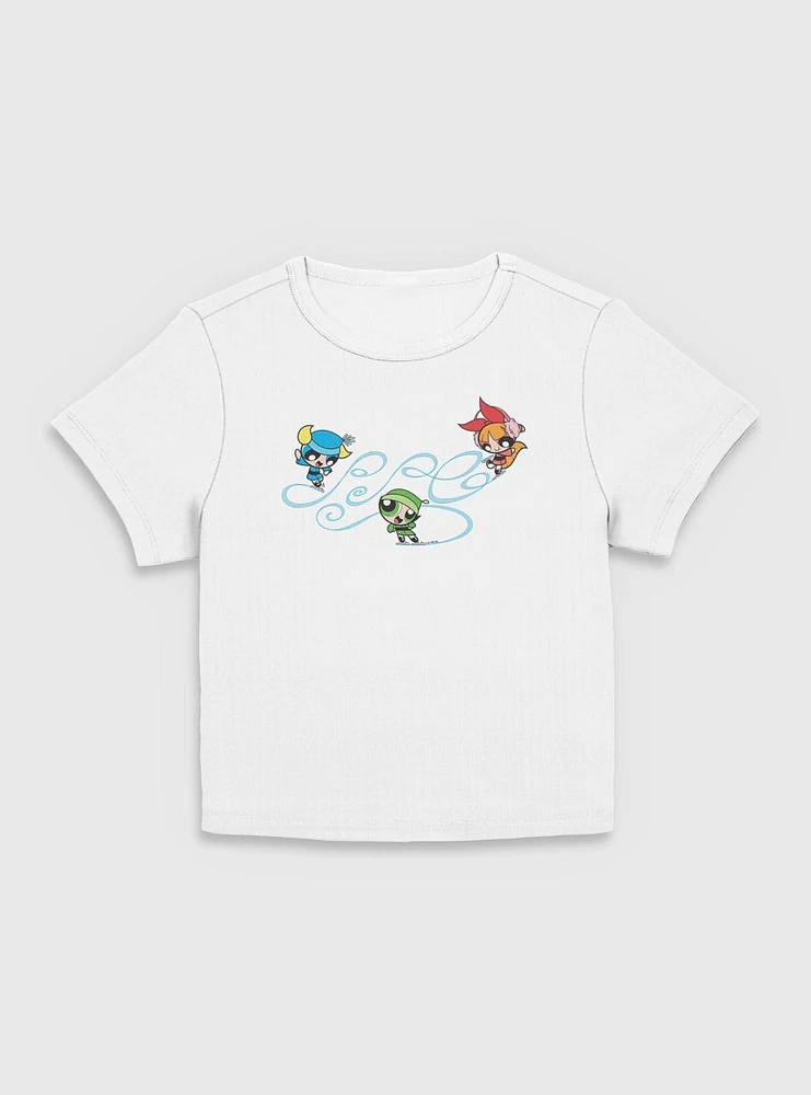 The Powerpuff Girls Playing On Ice Women Baby T-Shirt