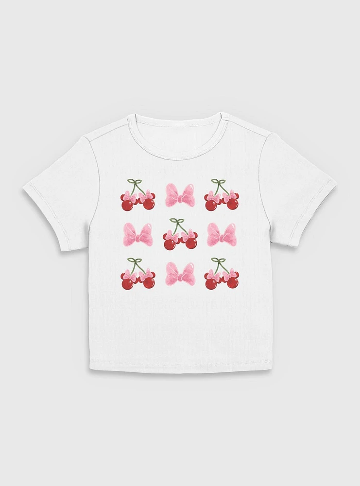 Disney Minnie Mouse Cherries And Bows Women Baby T-Shirt
