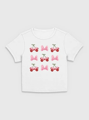 Disney Minnie Mouse Cherries And Bows Women Baby T-Shirt