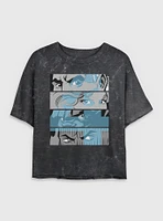 Marvel Fantastic Four Eyes Panels Womens Crop Mineral Wash T-Shirt