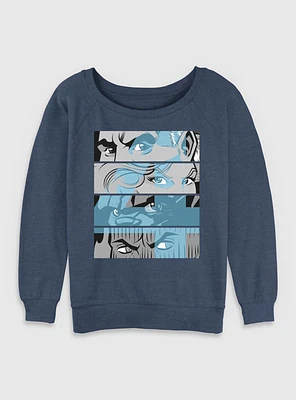 Marvel Fantastic Four Eyes Panels Womens Slouchy Sweatshirt