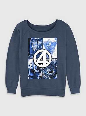 Marvel Fantastic Four Boxes Womens Slouchy Sweatshirt