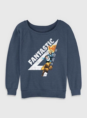 Marvel Fantastic Four Members Vintage Womens Slouchy Sweatshirt