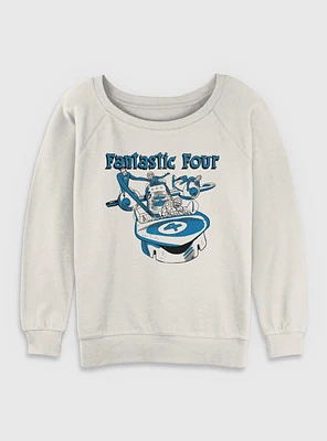 Marvel Fantastic Four Classic Fantasticar Womens Slouchy Sweatshirt