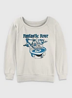 Marvel Fantastic Four Classic Fantasticar Womens Slouchy Sweatshirt