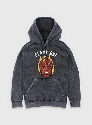 Marvel Fantastic Four Flame On Human Torch Mineral Wash Hoodie