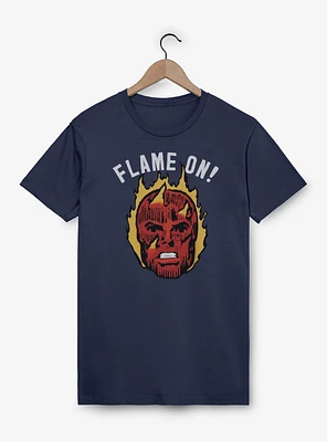 Marvel Fantastic Four Flame On Human Torch Garment Dye T-Shirt