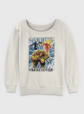 Marvel Fantastic Four Card Womens Slouchy Sweatshirt