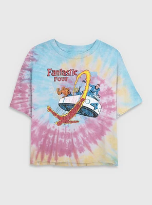 Marvel Fantastic Four Classic Comic Womens Crop Tie-Dye T-Shirt