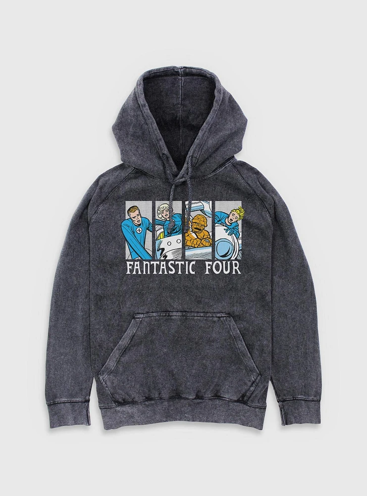 Marvel Fantastic Four Comic Panels Mineral Wash Hoodie