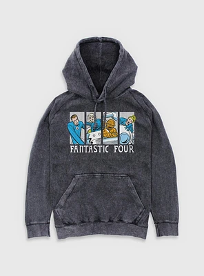 Marvel Fantastic Four Comic Panels Mineral Wash Hoodie