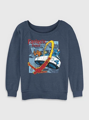 Marvel Fantastic Four Classic Comic Womens Slouchy Sweatshirt