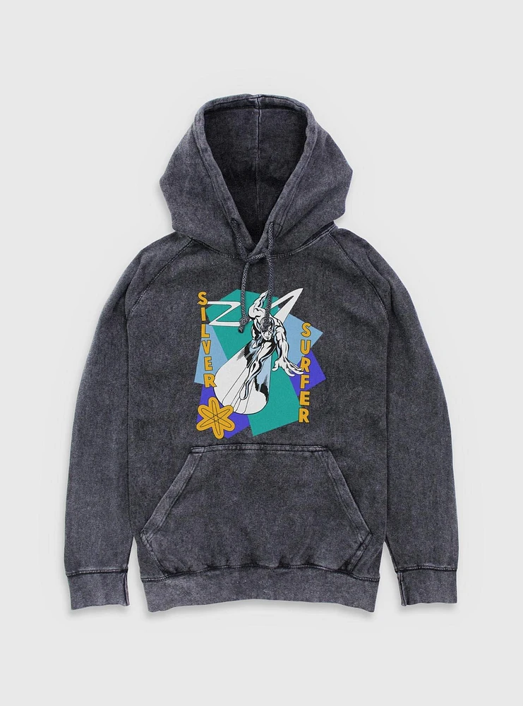 Marvel Fantastic Four Silver Surfer Shapes Mineral Wash Hoodie