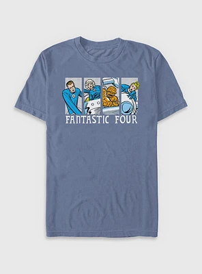 Marvel Fantastic Four Comic Panels Garment Dye T-Shirt