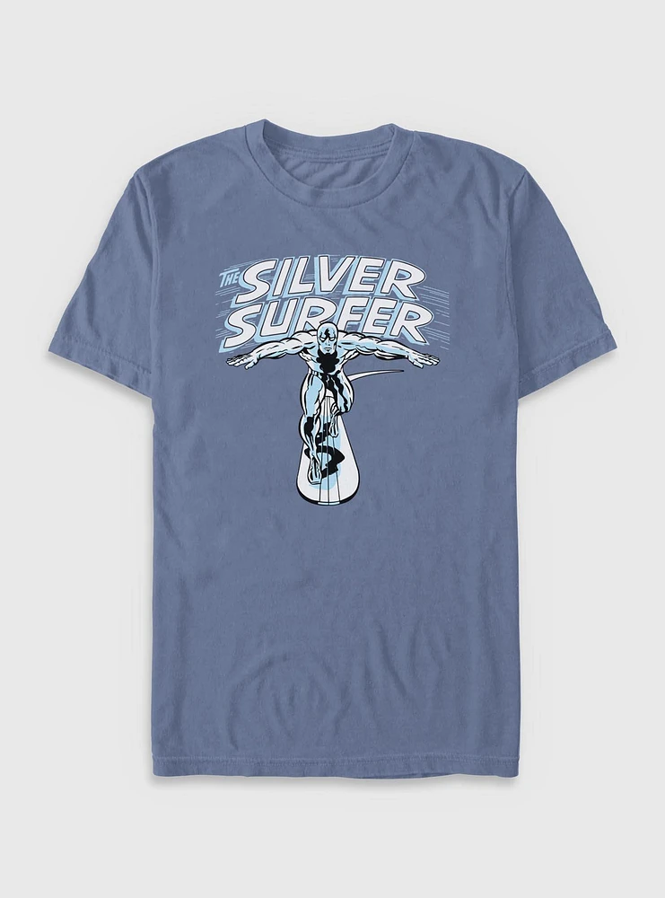 Marvel Fantastic Four The Silver Surfer Title Garment Dye T-Shirt
