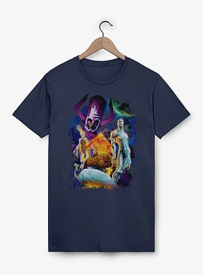 Marvel Fantastic Four 4 Cosmos Galactus & Silver Surfer Garment Dye T-Shirt