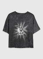 Marvel Fantastic Four Silver Surfer Action Womens Crop Mineral Wash T-Shirt