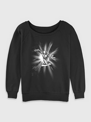 Marvel Fantastic Four Silver Surfer Action Womens Slouchy Sweatshirt