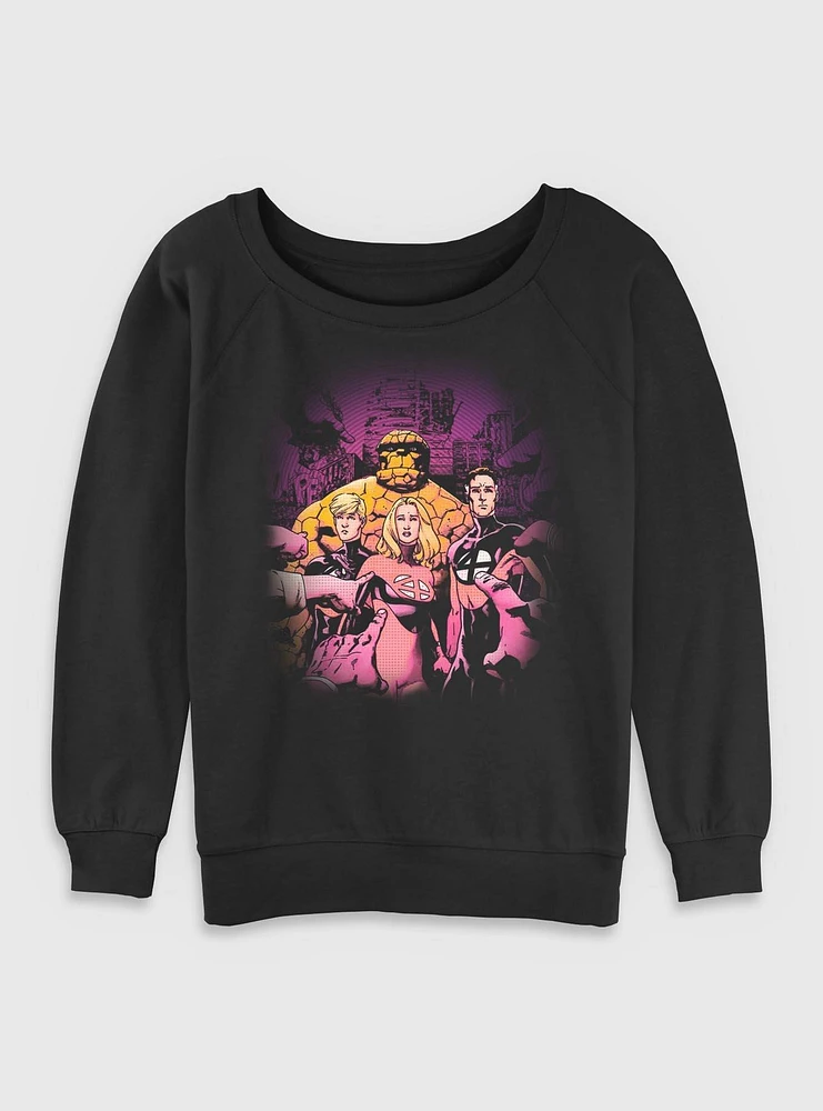 Marvel Fantastic Four Blame Womens Slouchy Sweatshirt