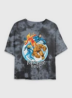 Marvel Fantastic Four Feelin' Womens Crop Tie-Dye T-Shirt