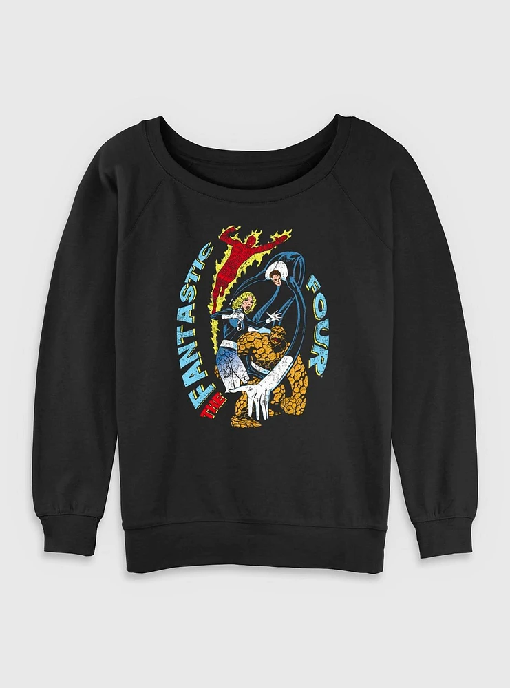 Marvel Fantastic Four Powers Womens Slouchy Sweatshirt