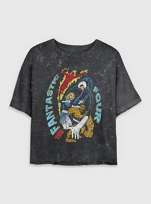 Marvel Fantastic Four Powers Womens Crop Mineral Wash T-Shirt