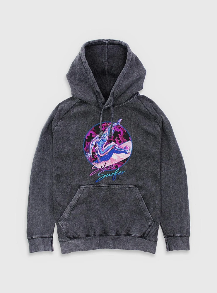 Marvel Fantastic Four Silver Surfer Classic Vibe Mineral Wash Hoodie