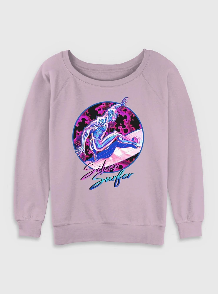 Marvel Fantastic Four Silver Surfer Classic Vibe Womens Slouchy Sweatshirt