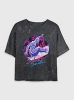 Marvel Fantastic Four Silver Surfer Classic Vibe Womens Crop Mineral Wash T-Shirt