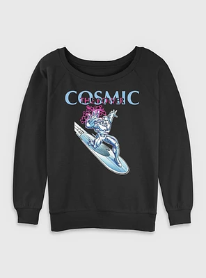 Marvel Fantastic Four The Cosmic Power Silver Surfer Womens Slouchy Sweatshirt