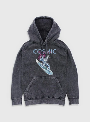 Marvel Fantastic Four The Cosmic Power Silver Surfer Mineral Wash Hoodie