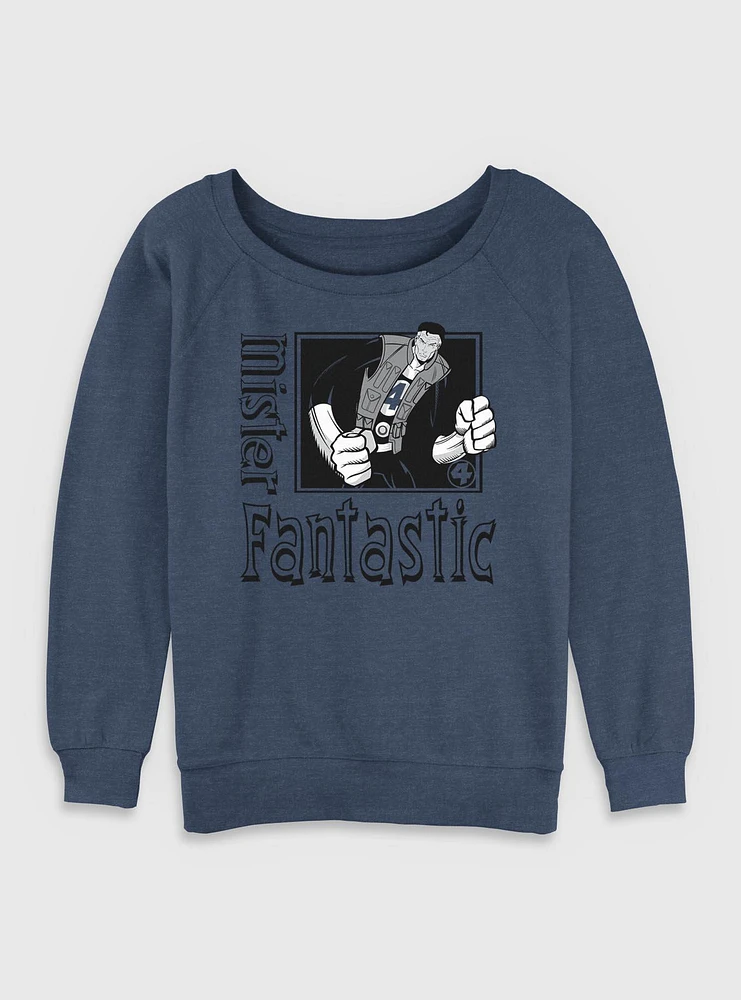 Marvel Fantastic Four Mr. Pose Womens Slouchy Sweatshirt