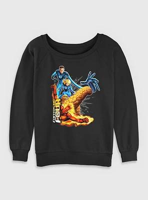 Marvel Fantastic Four Power Pack Womens Slouchy Sweatshirt