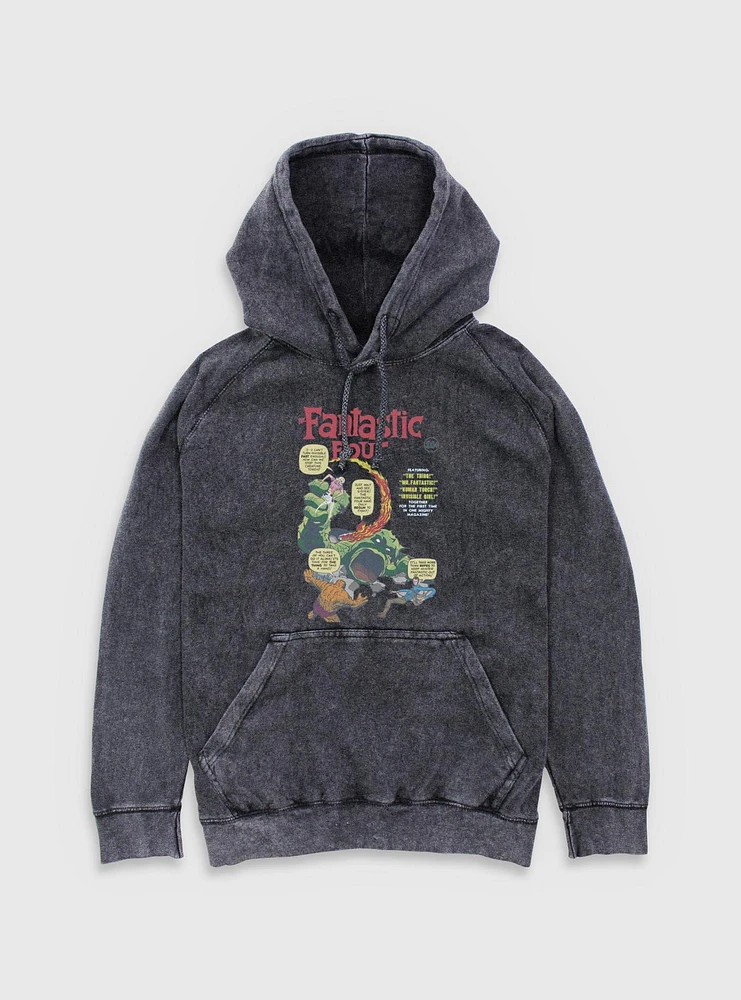 Marvel Fantastic Four Comic Vs Giganto Mineral Wash Hoodie