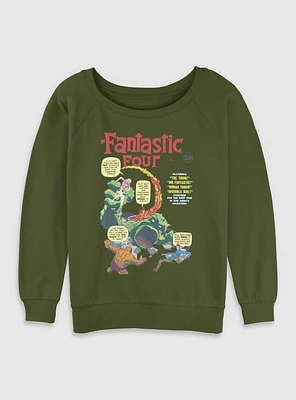 Marvel Fantastic Four Comic Vs Giganto Womens Slouchy Sweatshirt