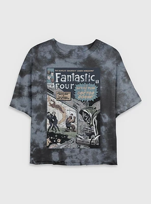 Marvel Fantastic Four Master Plan Of Doctor Doom Comic Womens Crop Tie-Dye T-Shirt