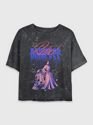 Star Wars Rebel Princess Stars Mineral Wash Womens Crop T-Shirt