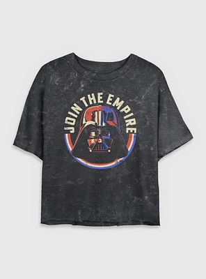 Star Wars Vad Stripes Mineral Wash Womens Crop T-Shirt