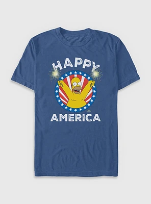 The Simpsons Happy America Garment Dye T-Shirt