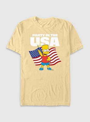 The Simpsons Partying Bart Garment Dye T-Shirt