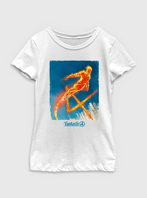 Marvel The Fantastic Four: First Steps Human Torch Youth Girls T-Shirt