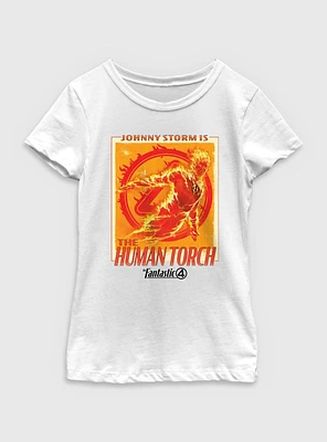 Marvel The Fantastic Four: First Steps Johnny Storm Is Human Torch Youth Girls T-Shirt