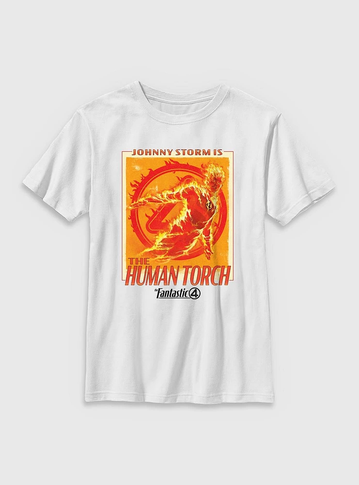 Marvel The Fantastic Four: First Steps Johnny Storm Is Human Torch Youth T-Shirt
